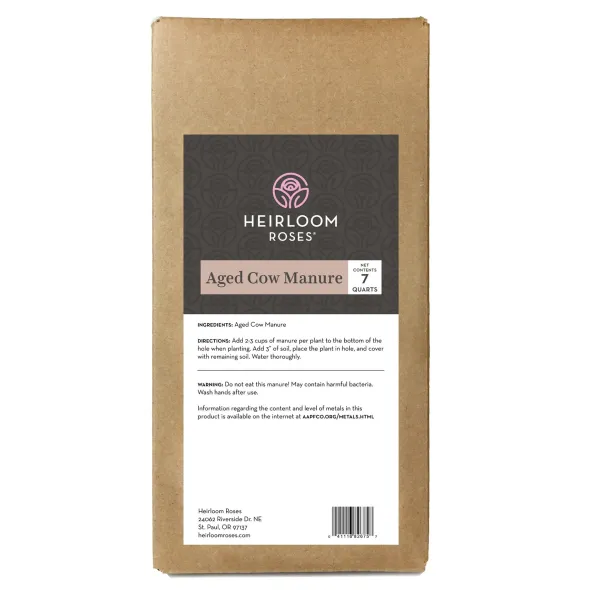 Heirloom Roses 100% Natural Aged Cow Manure Sale