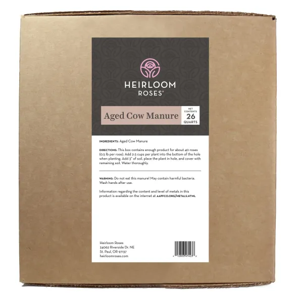 Heirloom Roses 100% Natural Aged Cow Manure Sale