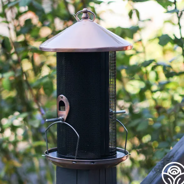 Heirloom Roses Copper Bird Feeder Discount